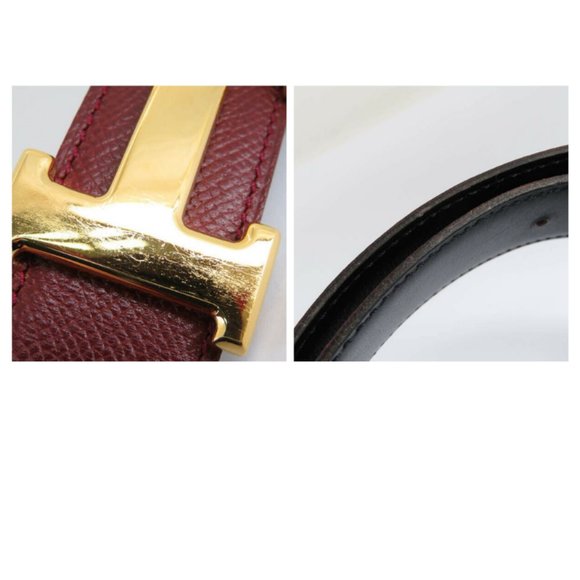 π―AUTH HERMES BORDEAUX REVERSIBLE CONSTANCE H BELT - Picture 7 of 11